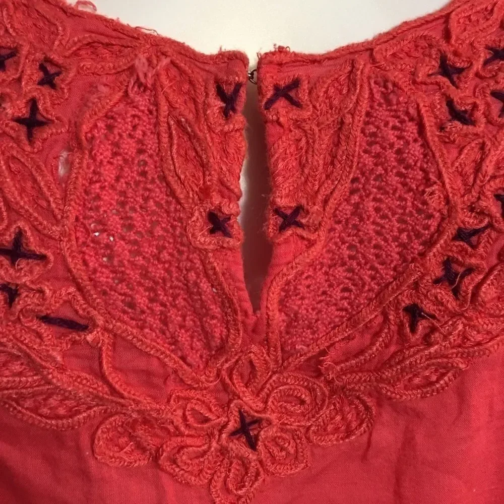 Free People Embroidered slit sleeve Top‎